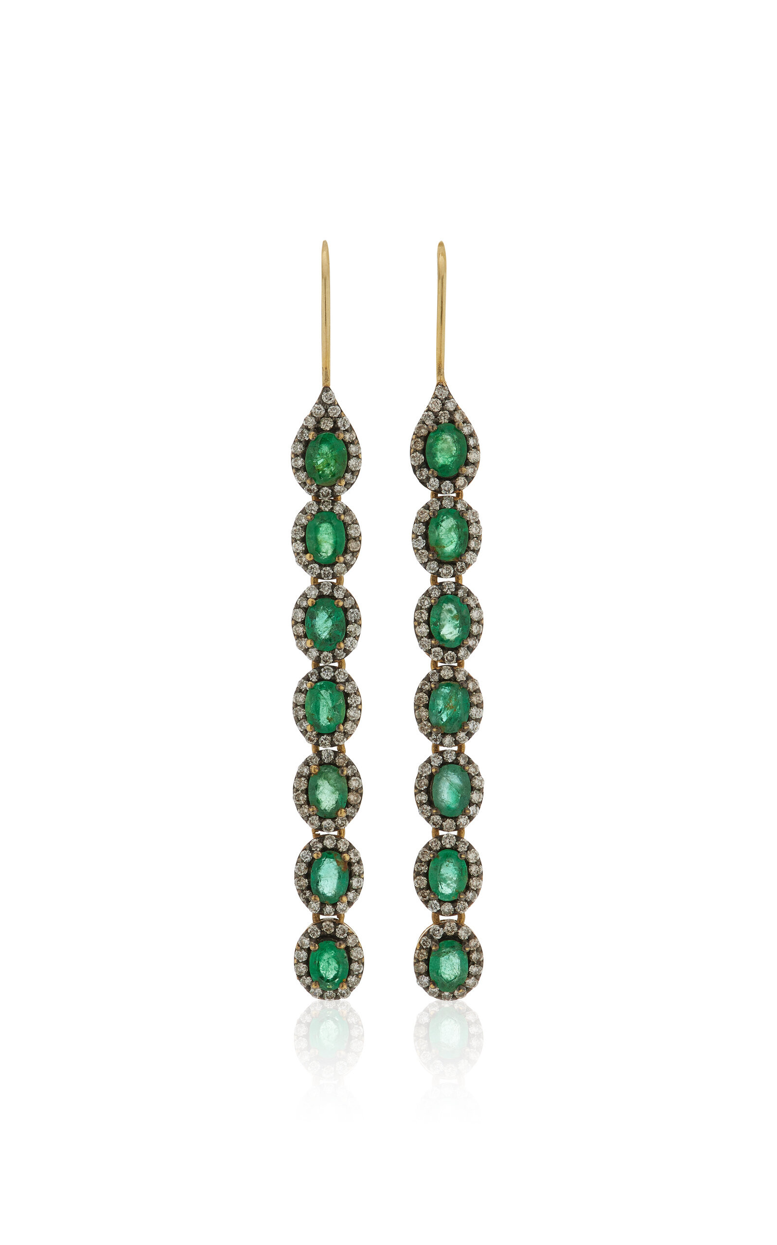 Amrapali - Mini Rajasthan 18K Yellow Gold Emerald Earrings - Green - OS - Moda Operandi - Gifts For Her | Moda Operandi (Global)