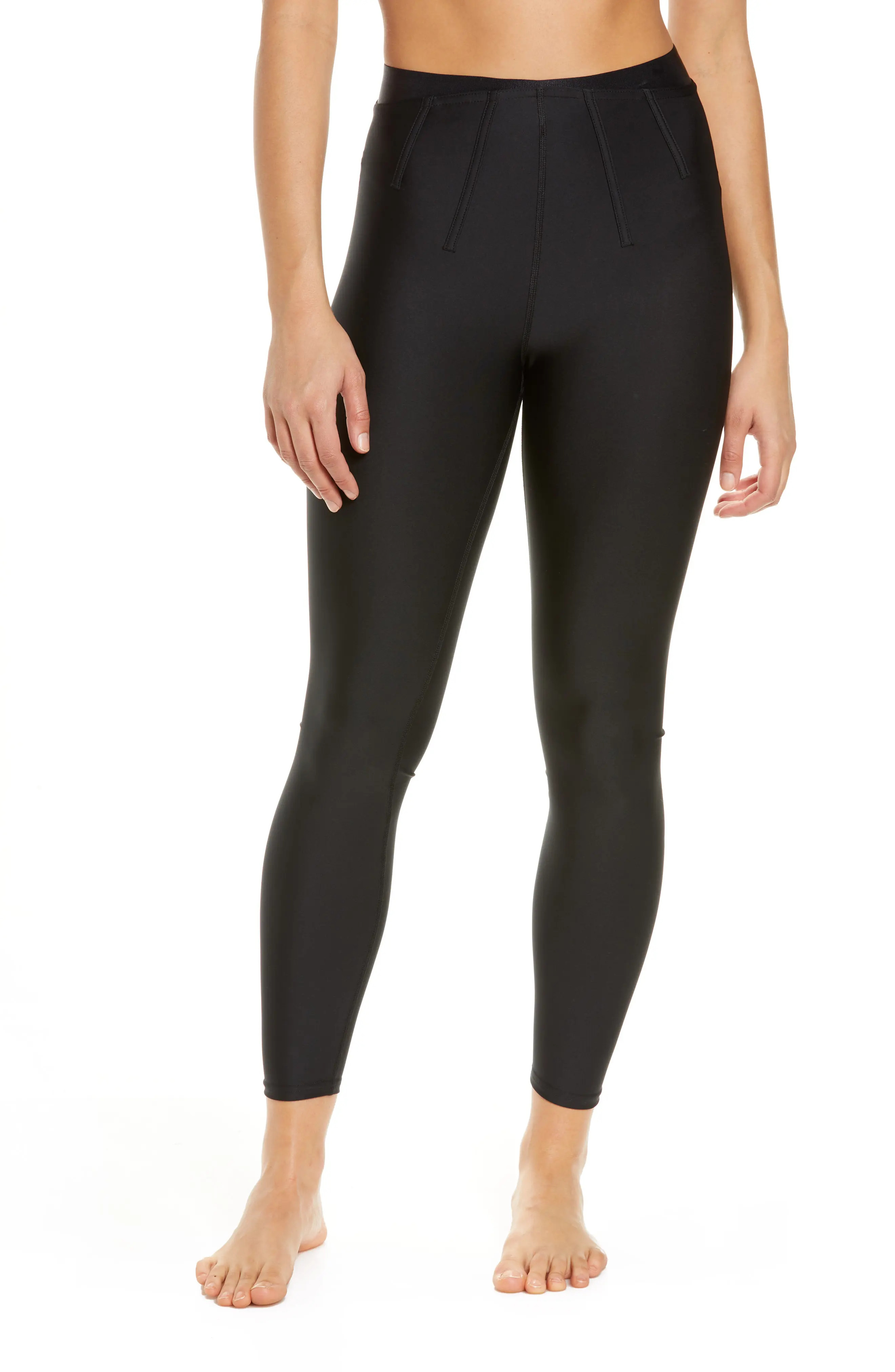 Alo Airlift 7/8 Corset High Waist Leggings in Black at Nordstrom, Size Medium | Nordstrom