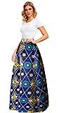 Afibi Women African Printed Casual Maxi Skirt Flared Skirt A Line Long Skirts with Pockets (Medium,  | Amazon (US)