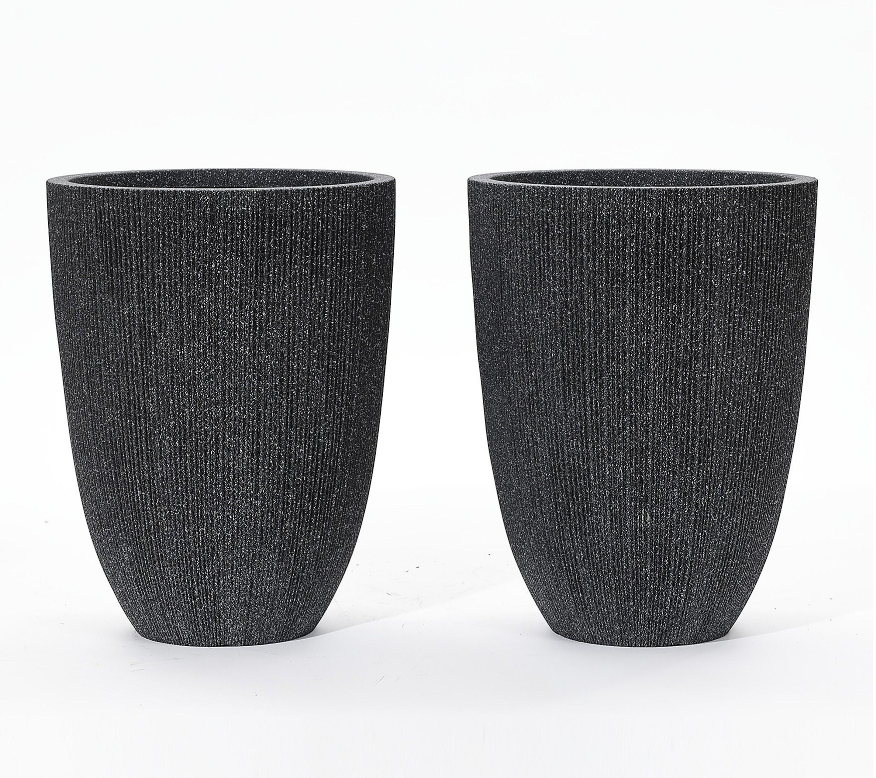 LuxenHome Set of 2 Mediterranean Tall Tapered R ound Planters | QVC