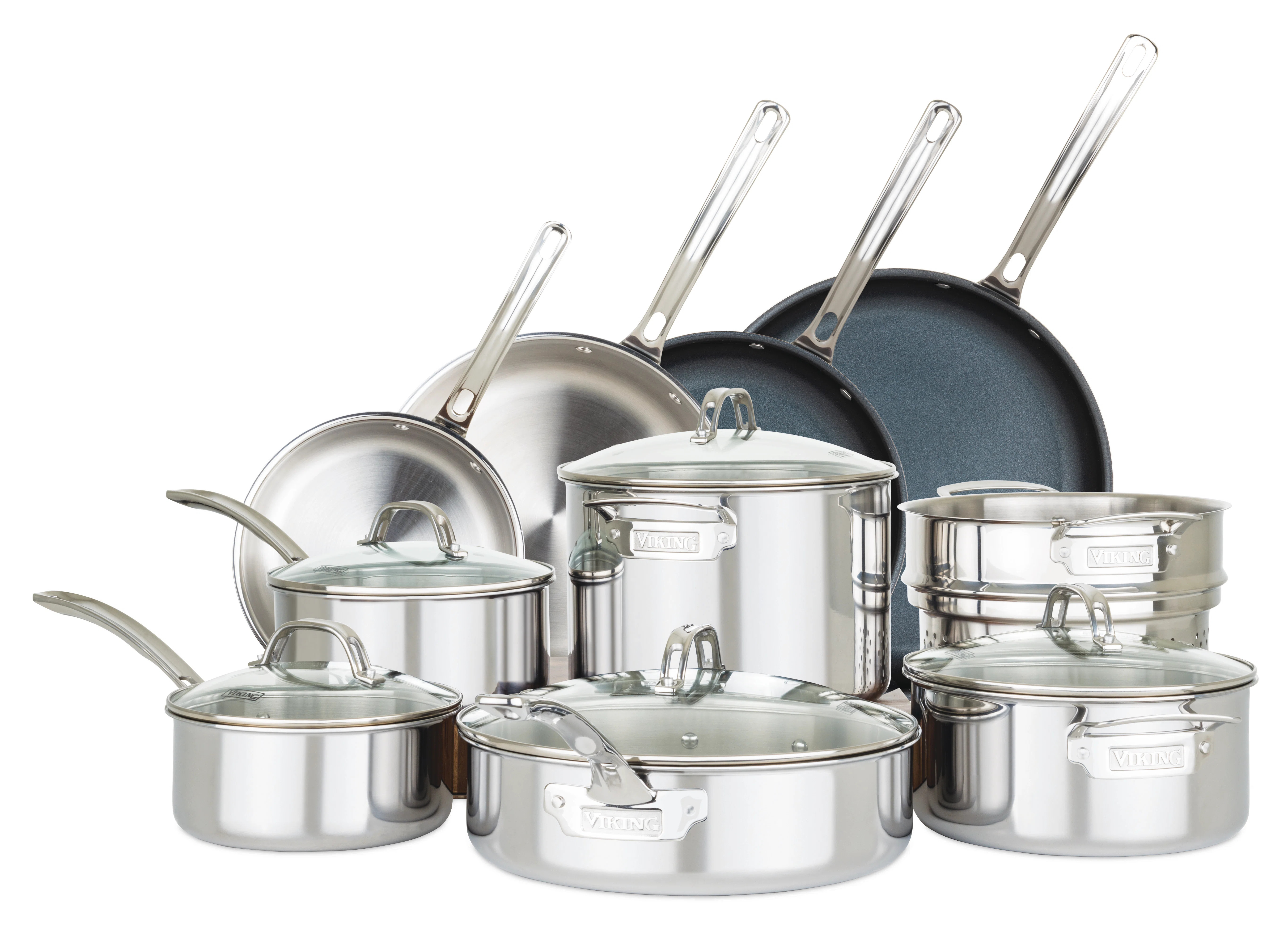 Viking 3-Ply 15 Piece Stainless Steel Cookware Set & Reviews | Wayfair | Wayfair North America