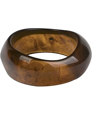 Punk Multiple Color Acrylic Resin Irregular Geometric Bangle Bracelet Tortoiseshell Acetate Mottl... | Amazon (US)