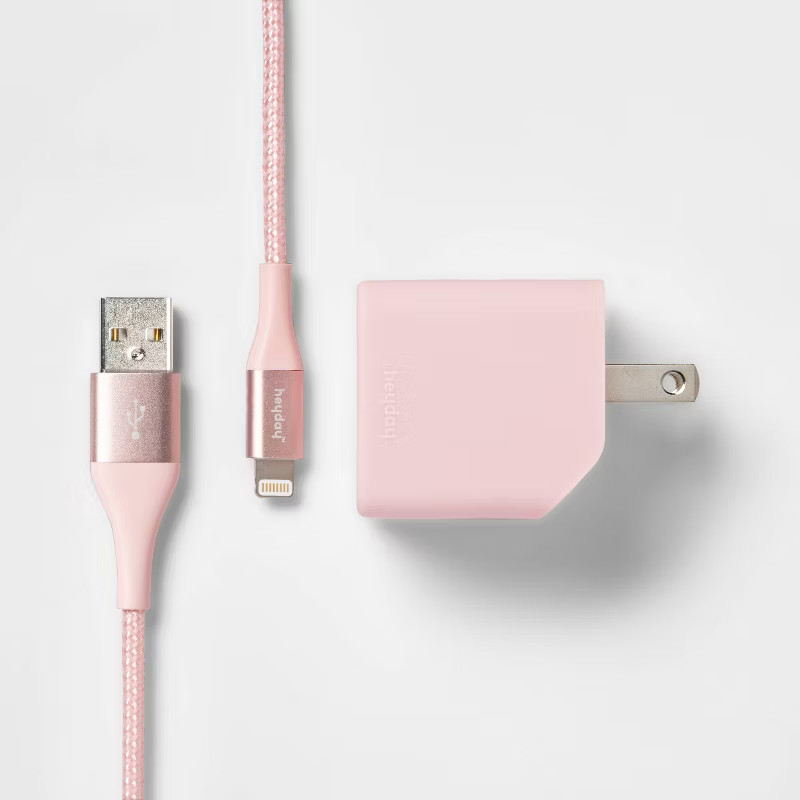 heyday™ 2-Port Wall Charger 15W USB-C & 5W USB-A (with 6' Lightning to USB-A Cable) | Target