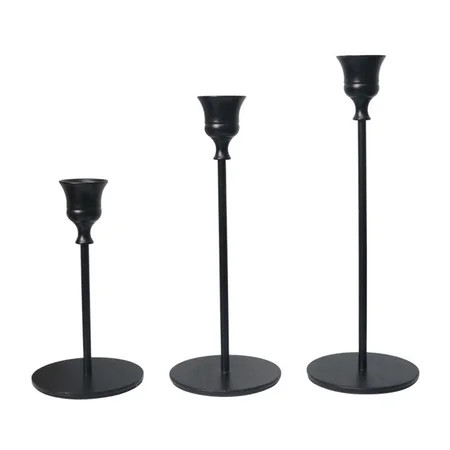 Famure Candle Stick Holder-Set of 3 Tapered Black Candlestick Holder for Taper Candles Modern Vintag | Walmart (US)