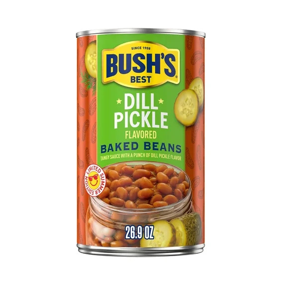 Bush's Dill Pickle Flavored Baked Beans, Limited Summer Edition Canned Beans, 26.9 oz Can | Walmart (US)