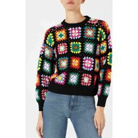 Granny Square Sweater, Colorful Knit Crochet Knitwear, Sweater, Hanmade Sweater | Etsy (US)