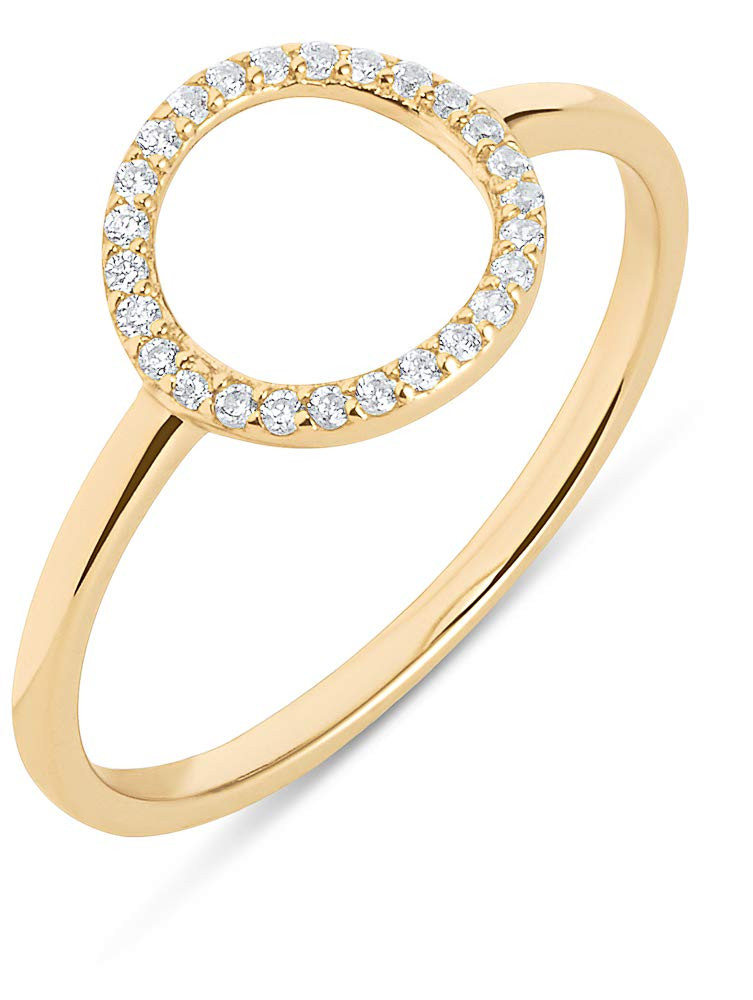 Milla Sterling Silver Rings for Women - Dainty Stackable Open Circle & Chain Gold Rings | Amazon (US)