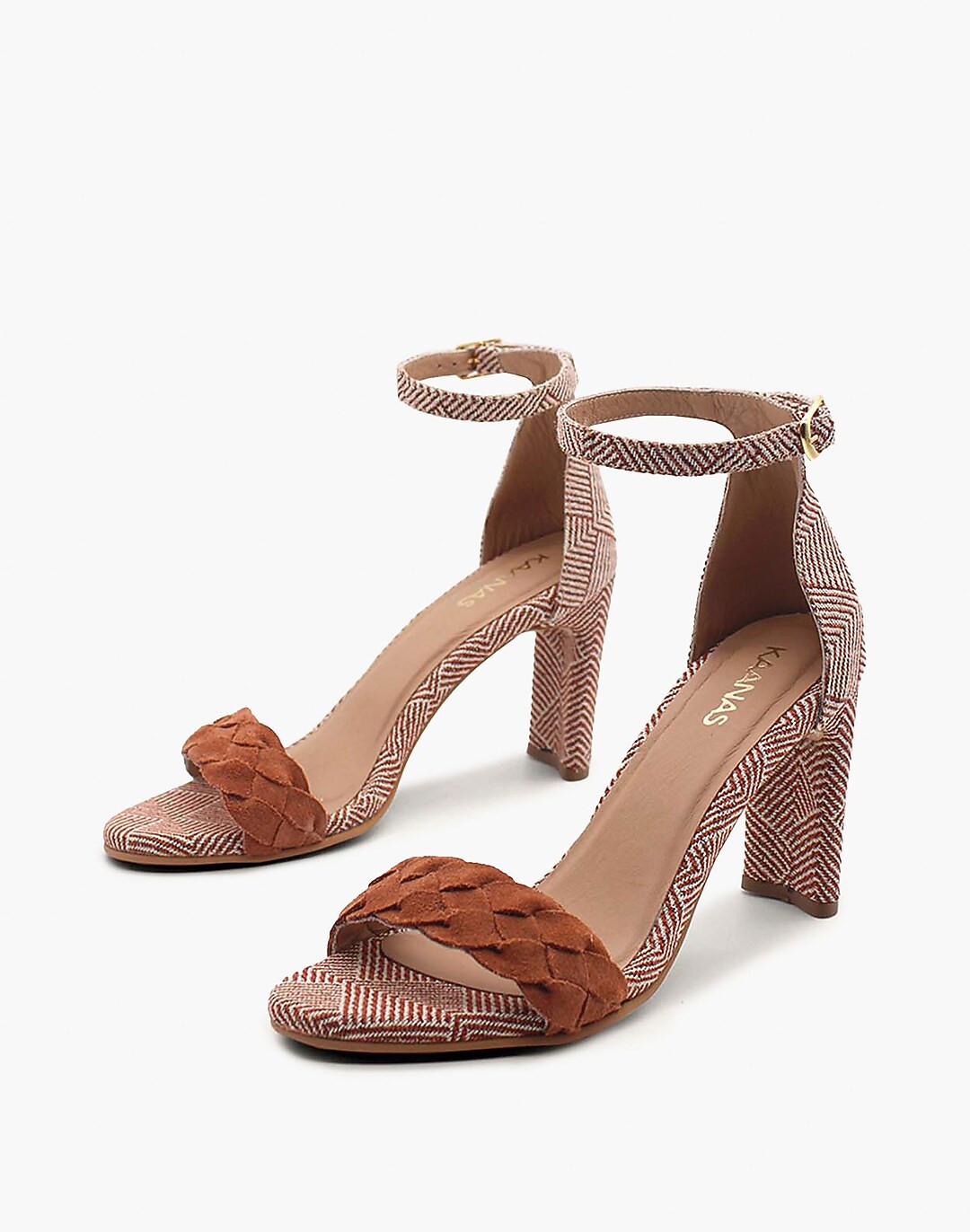 KAANAS Ordu Suede Braid Heel with Ankle Strap | Madewell