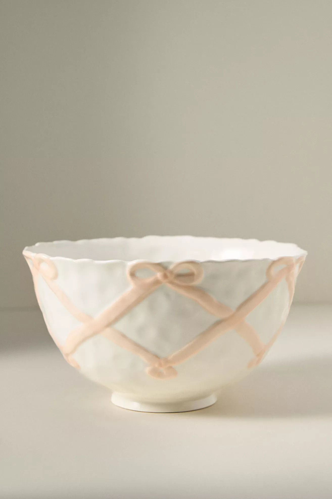 Benedita Bow Ceramic Stoneware Serve Bowl | Anthropologie (US)