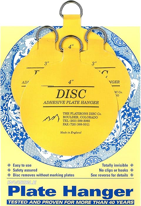 Flatirons Disc Adhesive Plate Hanger Set (2-3 Inch and 2-4 Inch Hangers) | Amazon (US)