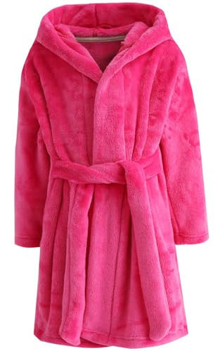 CJMJXPH Girls Soft Flannel Hooded Bathrobe, Cute Sleepwear for Girls Gifts, 2-18 Years Rose 15-16 Years | Amazon (US)