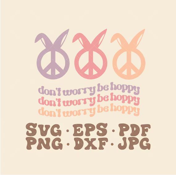 Don't Worry Be Hoppy SVG  Girls Easter Svg  Retro Easter | Etsy | Etsy (US)