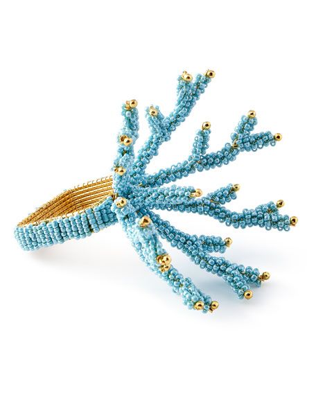 Kim Seybert Turquoise Coral-Branch Napkin Ring | Neiman Marcus