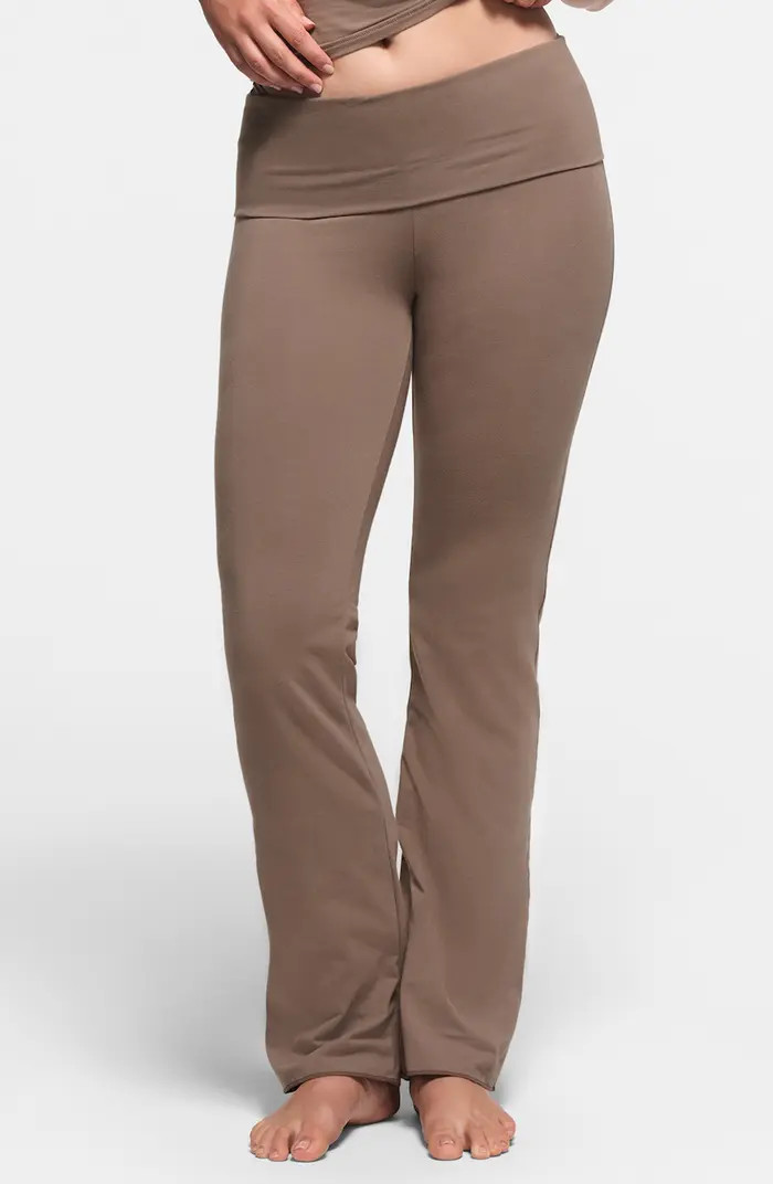 Stretch Cotton Jersey Foldover Pants | Nordstrom