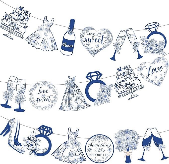2pcs Something Blue Before I Do Theme Banners Something Blue Before I Do Bridal Shower Decoration... | Amazon (US)