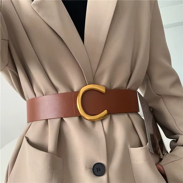 Punk Vintage Big Buckle Belts For Women New Design Black Waistbands Dress Lady Fashion Brown Wide... | AliExpress (US)