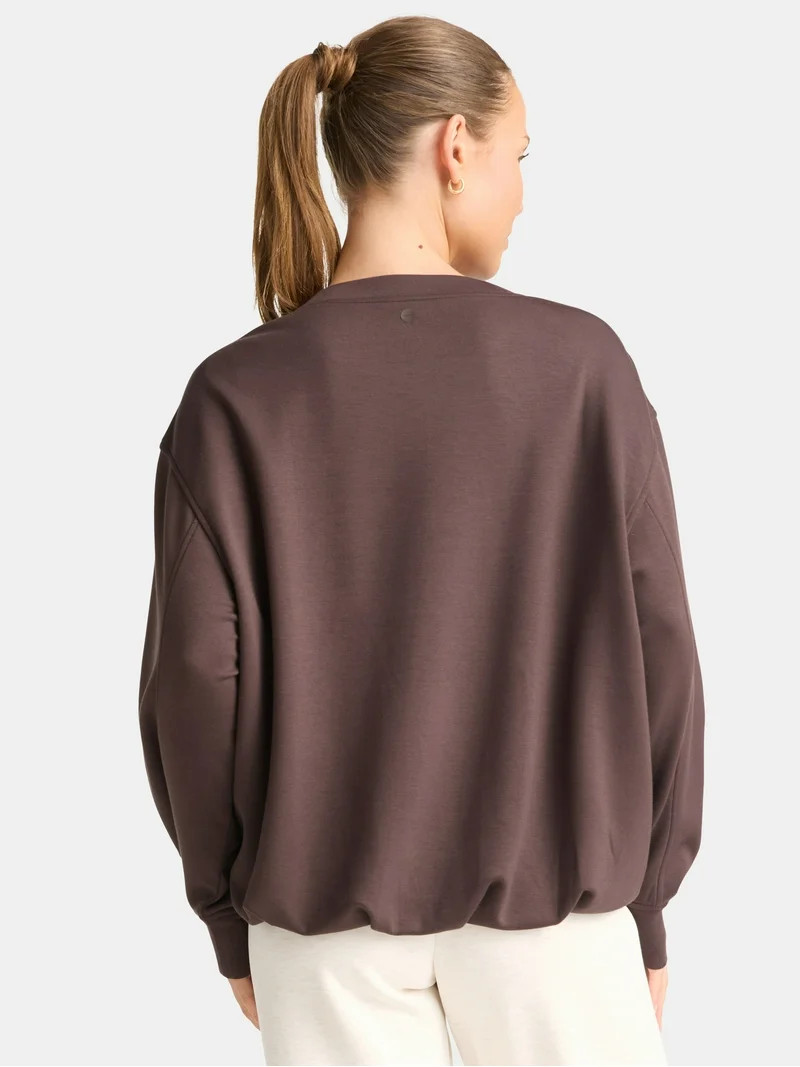 Avia Women's Knit Bubble Top with Long Sleeves, Sizes XS-XXXL | Walmart (US)