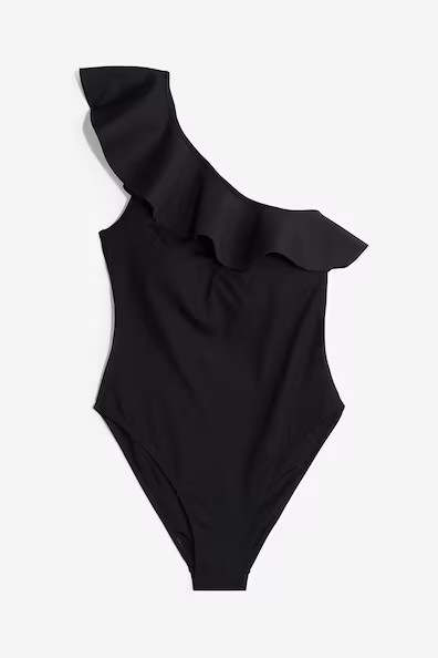 H & M - One-Shoulder-Badeanzug mit wattierten Cups - Schwarz - Damen | H&M (DE, AT, CH, NL, FI)