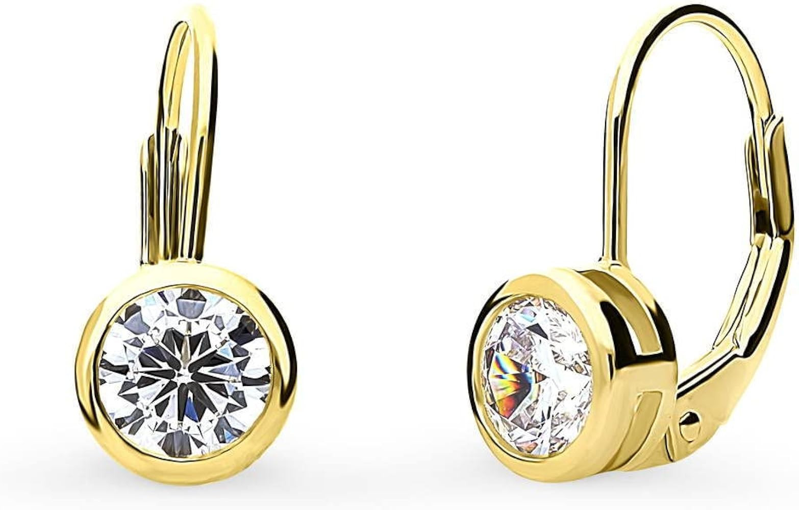 BERRICLE Sterling Silver CZ Solitaire Cubic Zirconia Leverback Drop Dangle Earrings for Women, As... | Amazon (US)