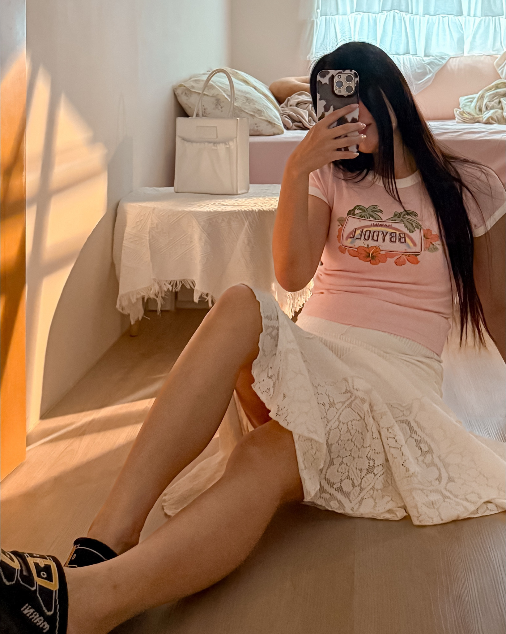 Mixing softness and edge — baby pink tee with a long white lace skirt. Perfect for an afternoon meltdown

Top @urbanoutfitters
Skirt @urbanoutfitters
Sandals @marni#LTKsummer 

#LTKasia #LTKdresses