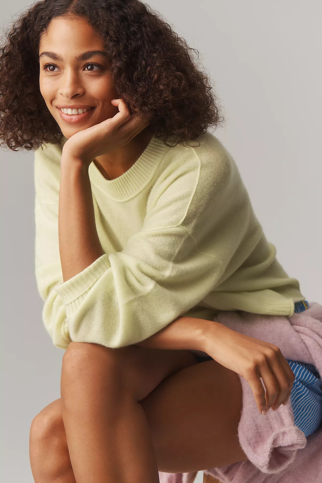 The Goldie Cashmere Long-Sleeve Crew-Neck Sweater | Anthropologie (US)