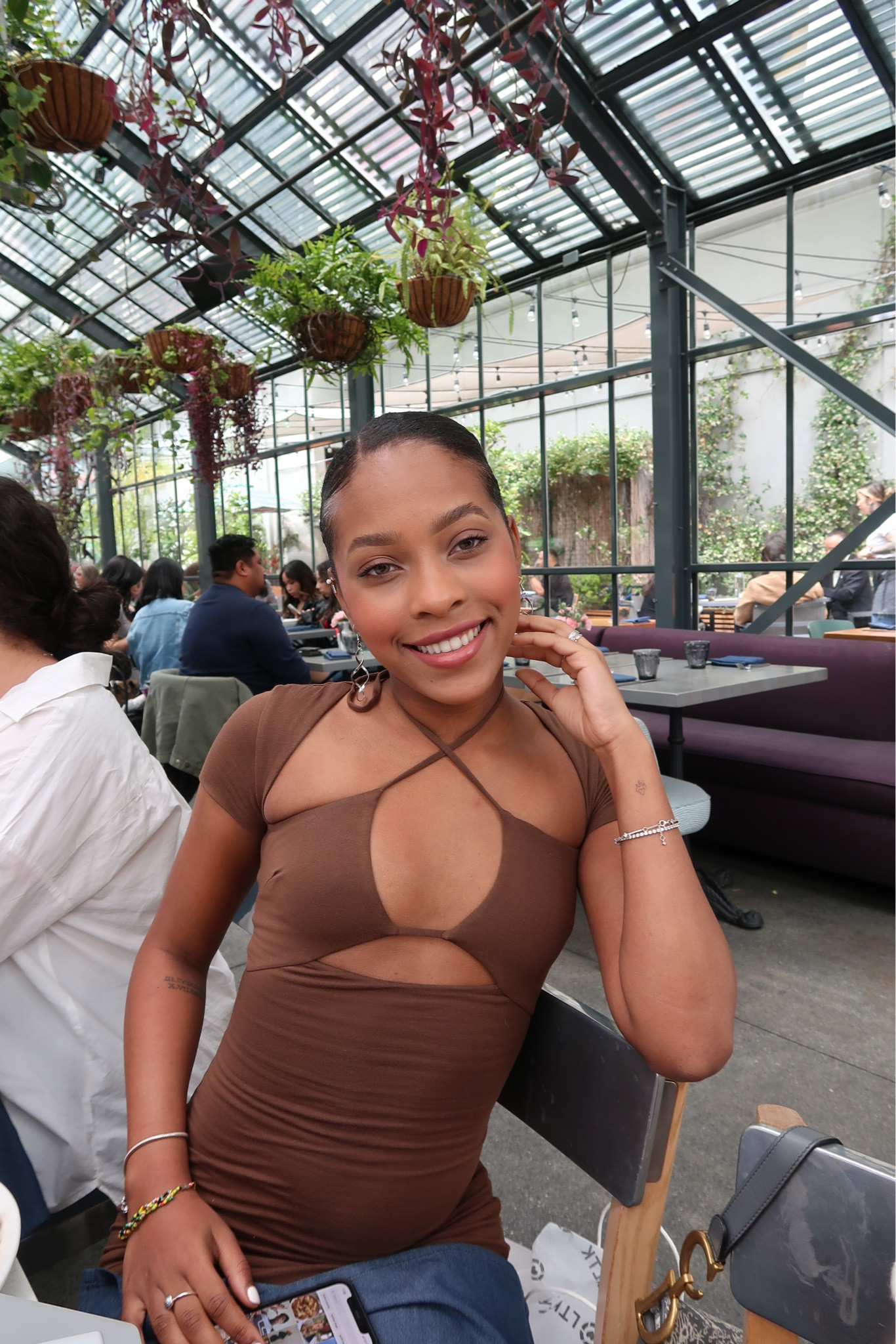 Brunch Cocktail Dress! 5’6” 120lbs. 32A beautiful front open long brown almond dress. tie-front dress. brunch dinner lunch summer dress. unique looking summer dress.

#LTKstyletip #LTKSeasonal #LTKfit