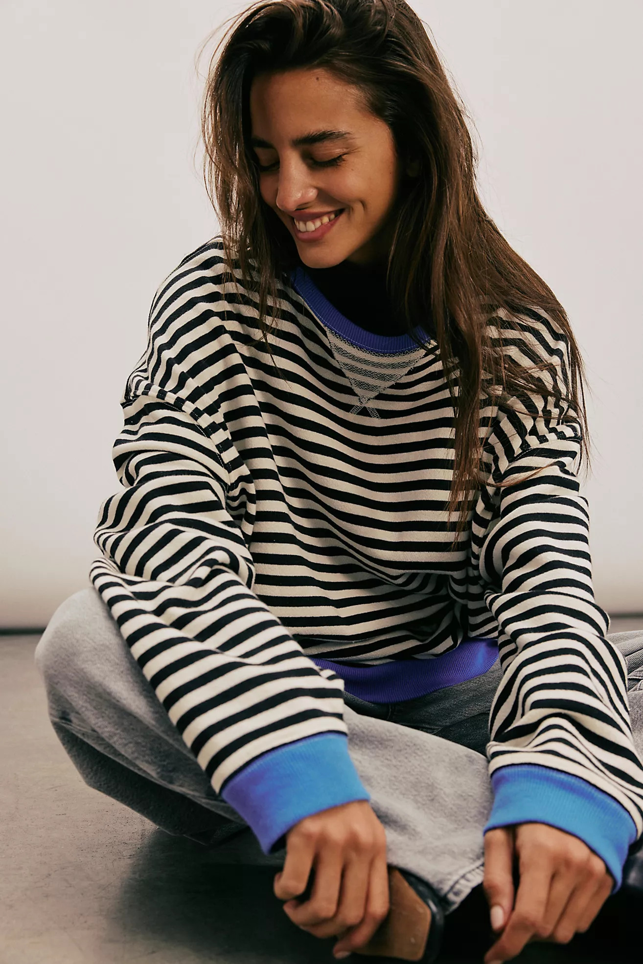 Classic Striped Oversized Crewneck | Free People (Global - UK&FR Excluded)