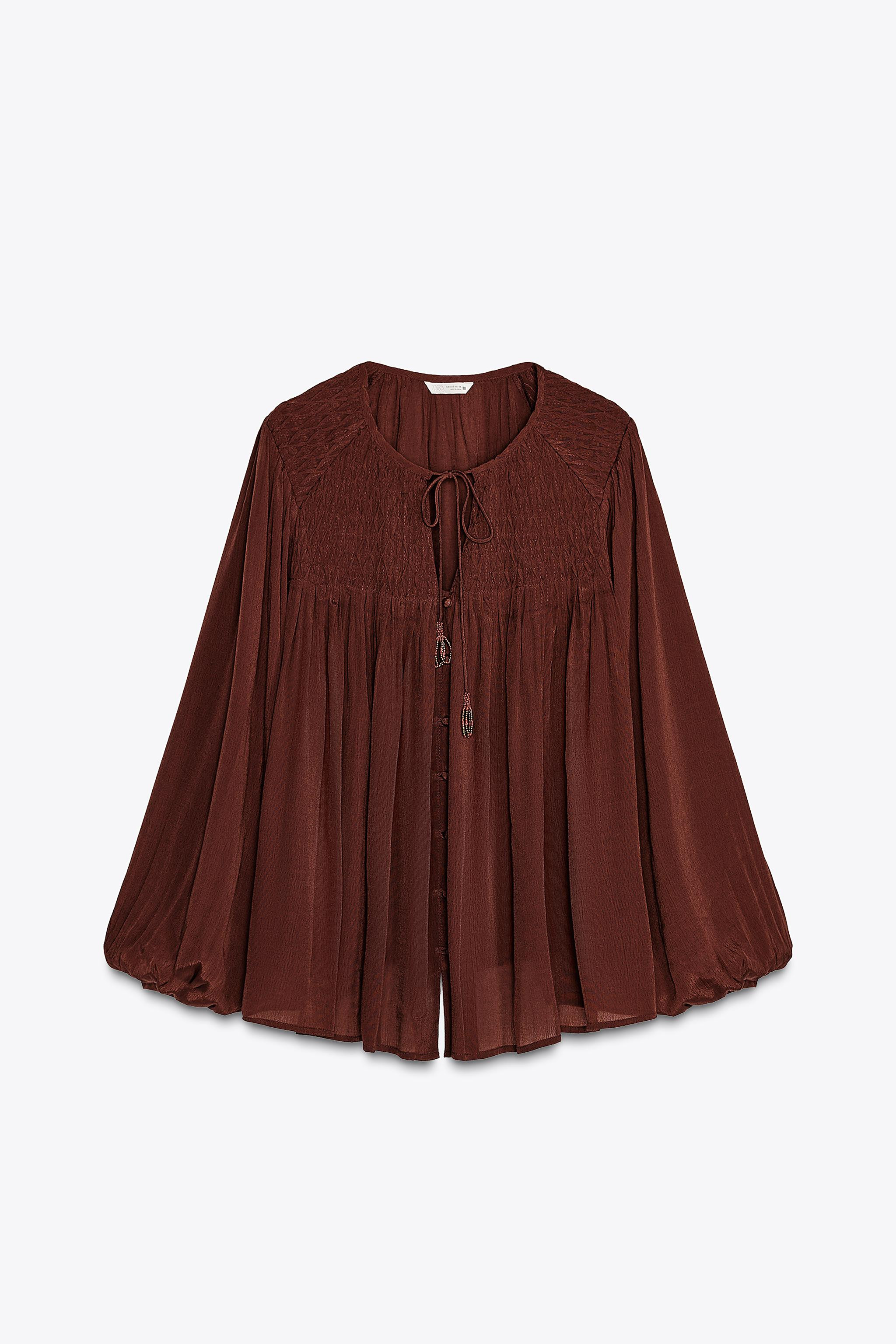 GATHERED FLOWY BLOUSE | Zara US