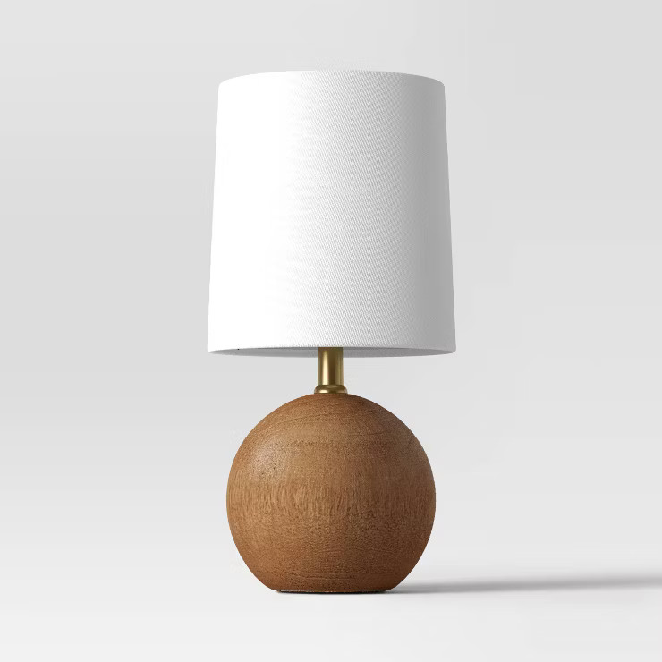 Polyresin Mini Table Lamp with Circle Base Brown (Includes LED Light Bulb) - Threshold™ | Target