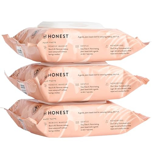 Honest Beauty Makeup Remover Facial Wipes | EWG Verified, Plant-Based, Hypoallergenic | 30 Count 3 Pack | Amazon (US)