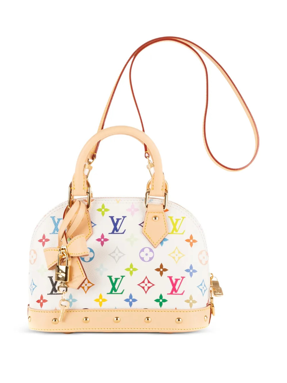 Louis Vuitton Pre-Owned x Takashi Murakami leather tote bag - White | Farfetch Global