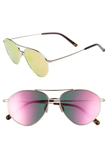 Women's Diff Scout 53Mm Aviator Sunglasses - Gold/ Pink | Nordstrom