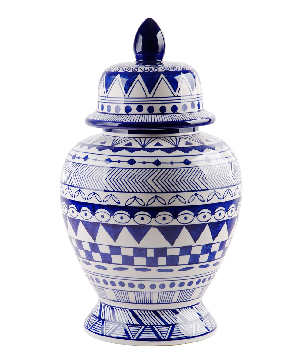 Home Essentials and Beyond Vases - Blue & White Ginger Jar & Lid | Zulily