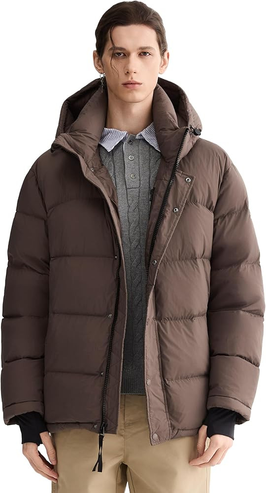 Orolay Men's Puffer Down Jacket with Detachable Hood Versatile Quilted Thicken Winter Jacket | Amazon (US)