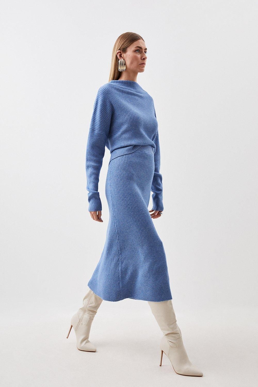 Cashmere Wool Knit Skirt | Karen Millen UK + IE + DE + NL