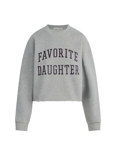 Favorite Daughter Women's The Cropped Collegiate Sweatshirt, Heather Grey/Burgundy | Amazon (US)