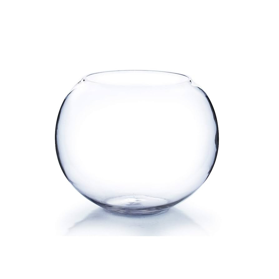 WGV Large Bowl Glass Vase, Diameter 12", Height 10", (Multiple Sizes Choices) Clear Round Bubble ... | Amazon (US)