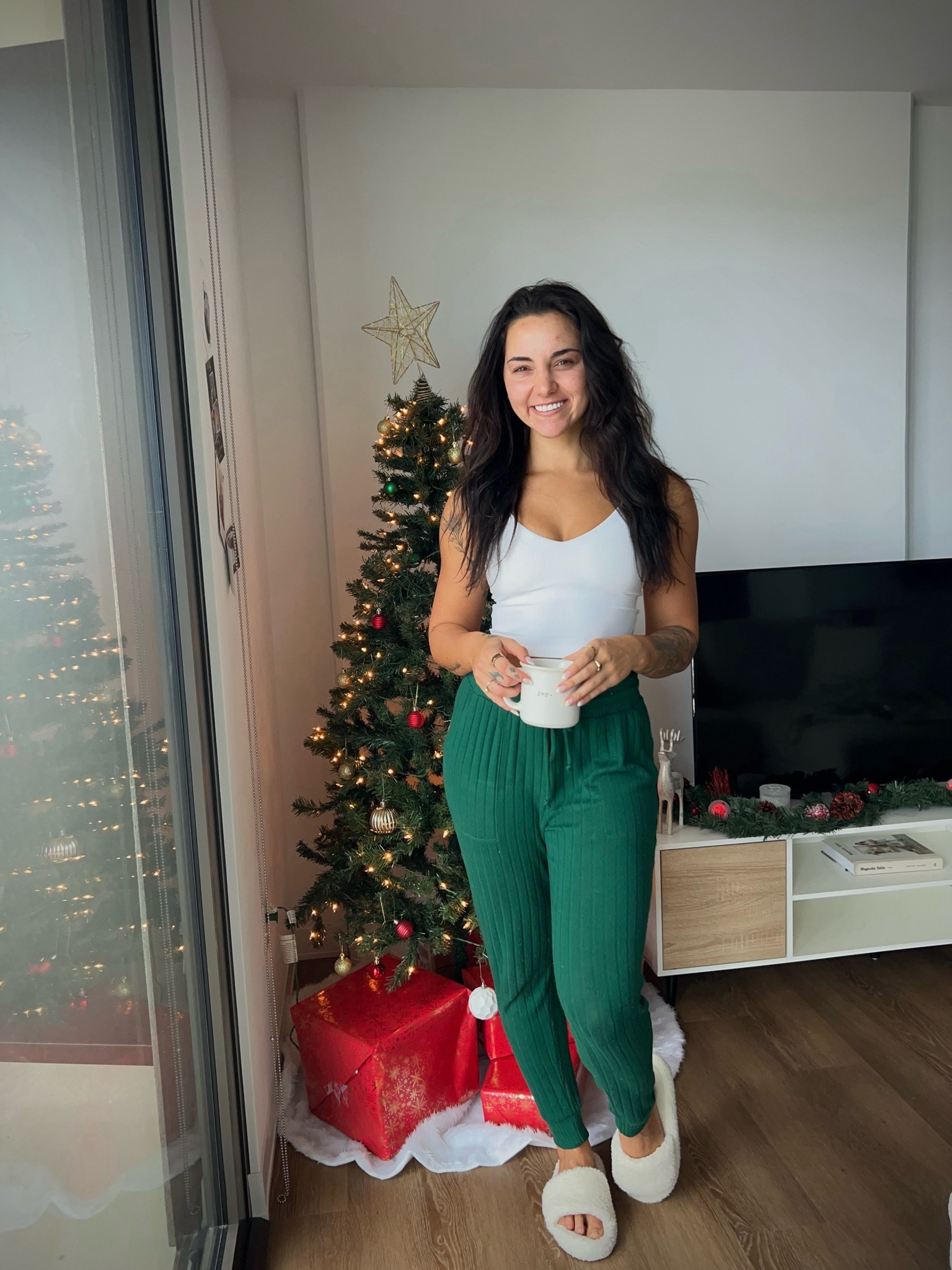 Cozy outfit 🤍

Size small top
Size medium pants (could do small too)

#LTKfindsunder50 #LTKHoliday #LTKSeasonal