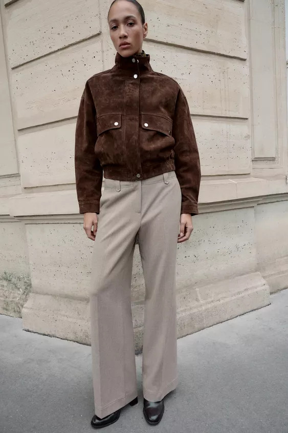 MID-WAIST STRAIGHT-LEG TROUSERS | Zara UK