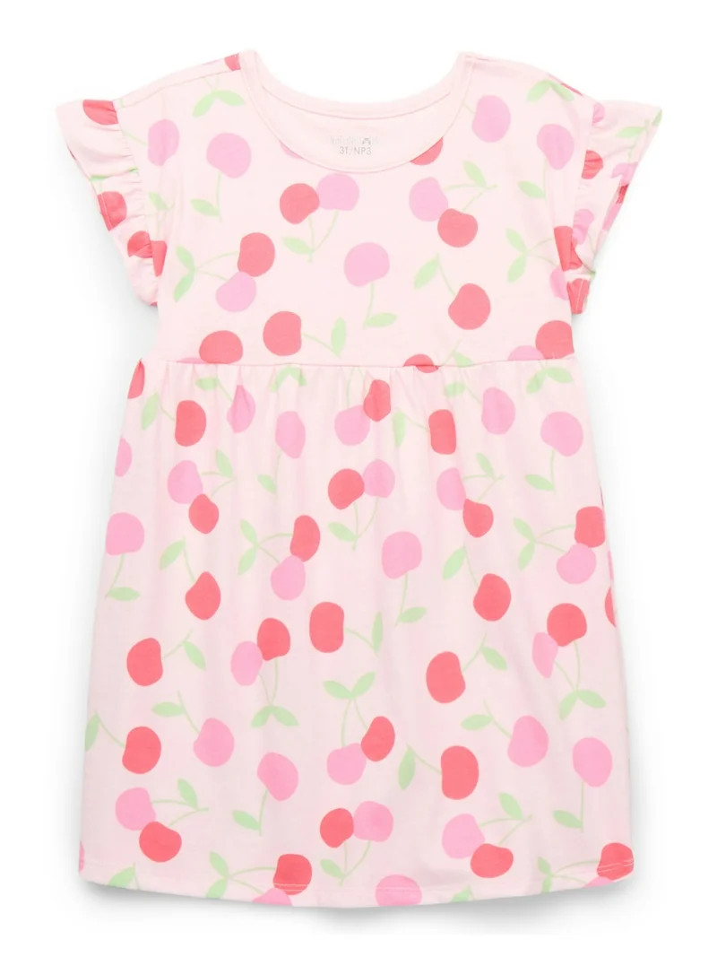 Garanimals Toddler Girl Print Dress with Short Ruffle Sleeves, Sizes 12M-5T | Walmart (US)