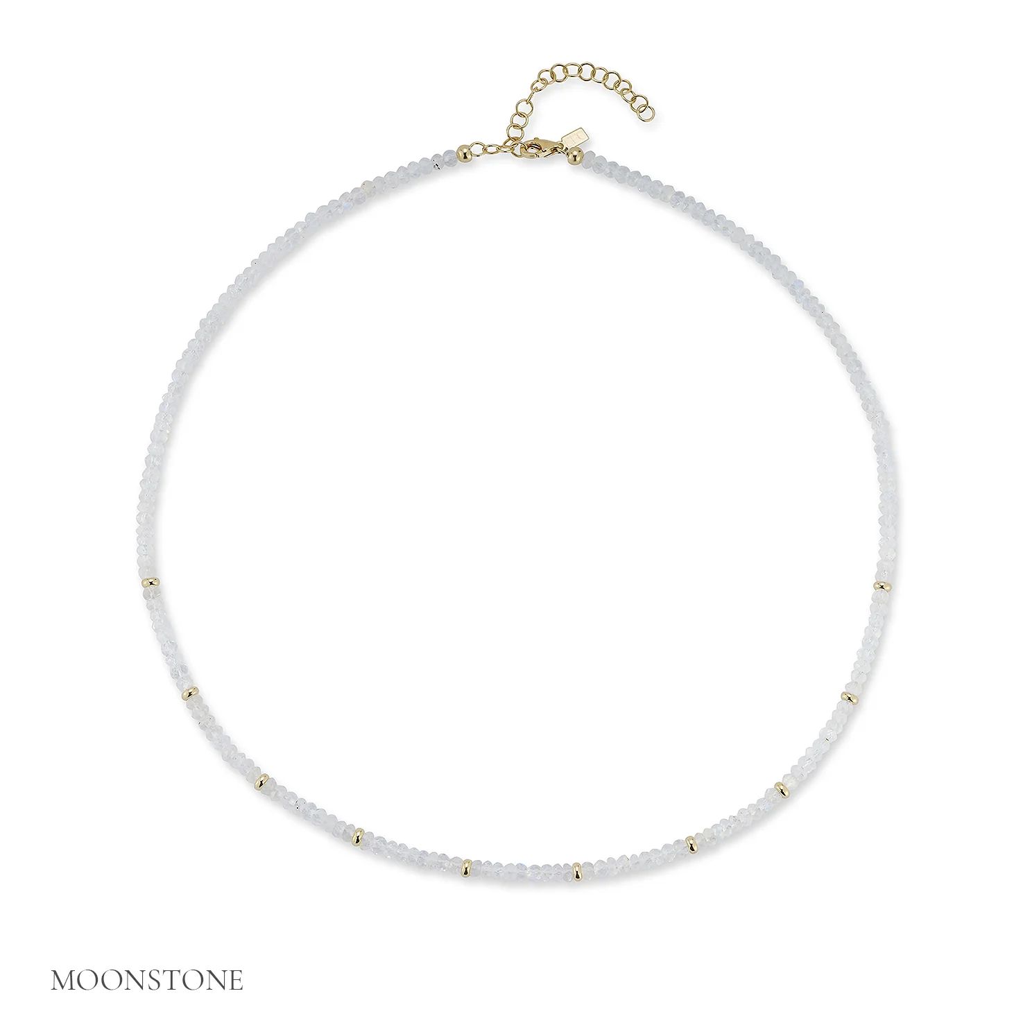 Birthstone Bead Necklace 
In Moon Stone | EF Collection