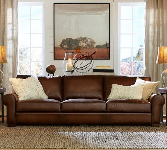 Turner Roll Arm Leather Sofa | Pottery Barn (US)