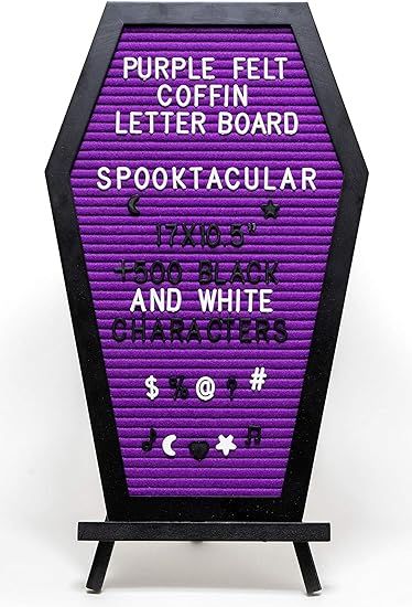 Nomnu Purple Felt Coffin Letter Board - Goth & Spooky Halloween Decor Message Board for Gothic Gh... | Amazon (US)