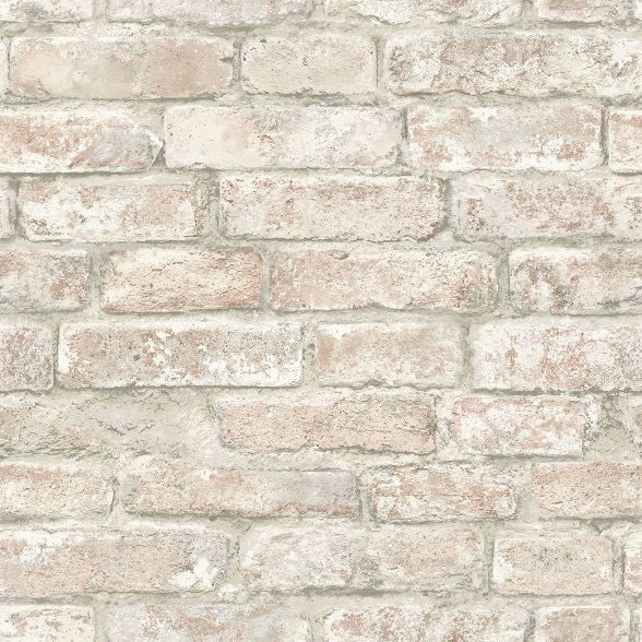 Brewster Washed Denver Brick Peel & Stick Wallpaper White | Target