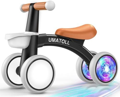 Umatoll Colorful Lighting Baby Balance Bike Toys for 1 Year Old Boys Gifts, Adjustable Seat Baby ... | Amazon (US)
