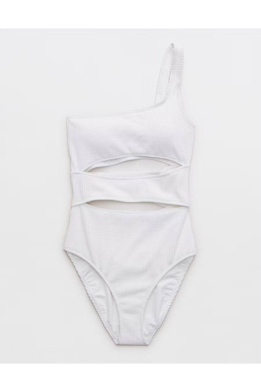 Aerie Crinkle Cut Out One Shoulder One Piece Swimsuit | Aerie