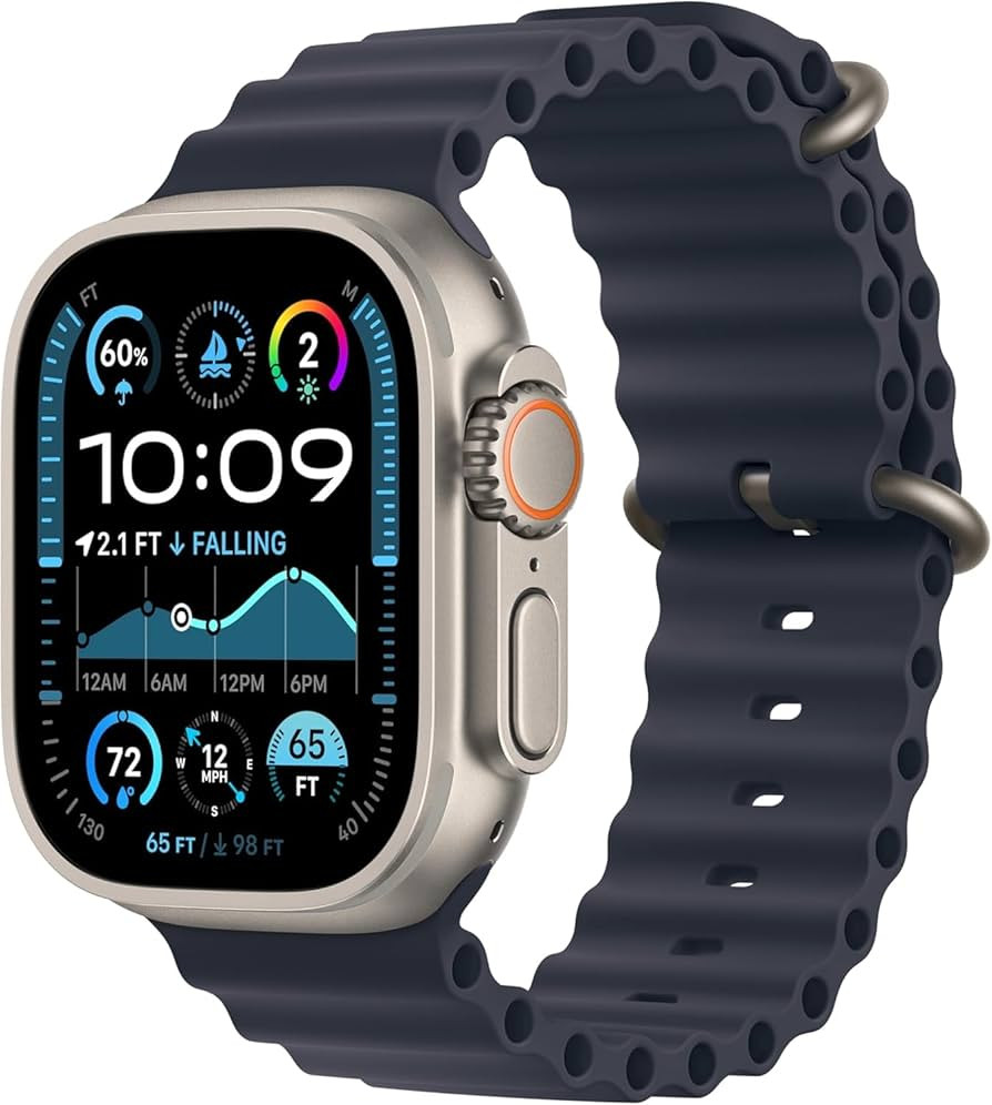 Apple Watch Ultra 2 [GPS + Cellular, 49mm] - Titanium Case with Blue Ocean Band, One Size (Renewe... | Amazon (US)