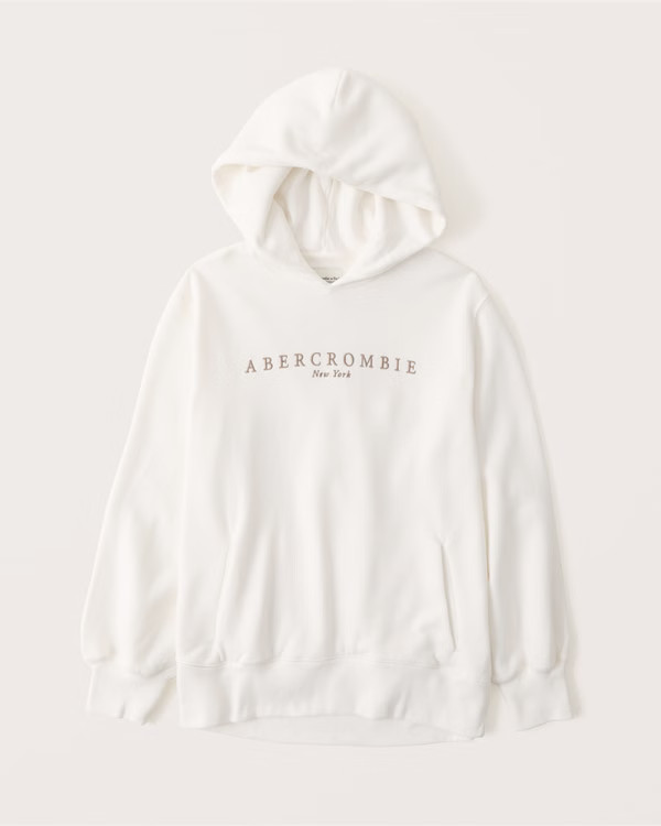 Women's Embroidered Logo Popover Hoodie | Women's Up To 50% Off Select Styles | Abercrombie.com | Abercrombie & Fitch (US)