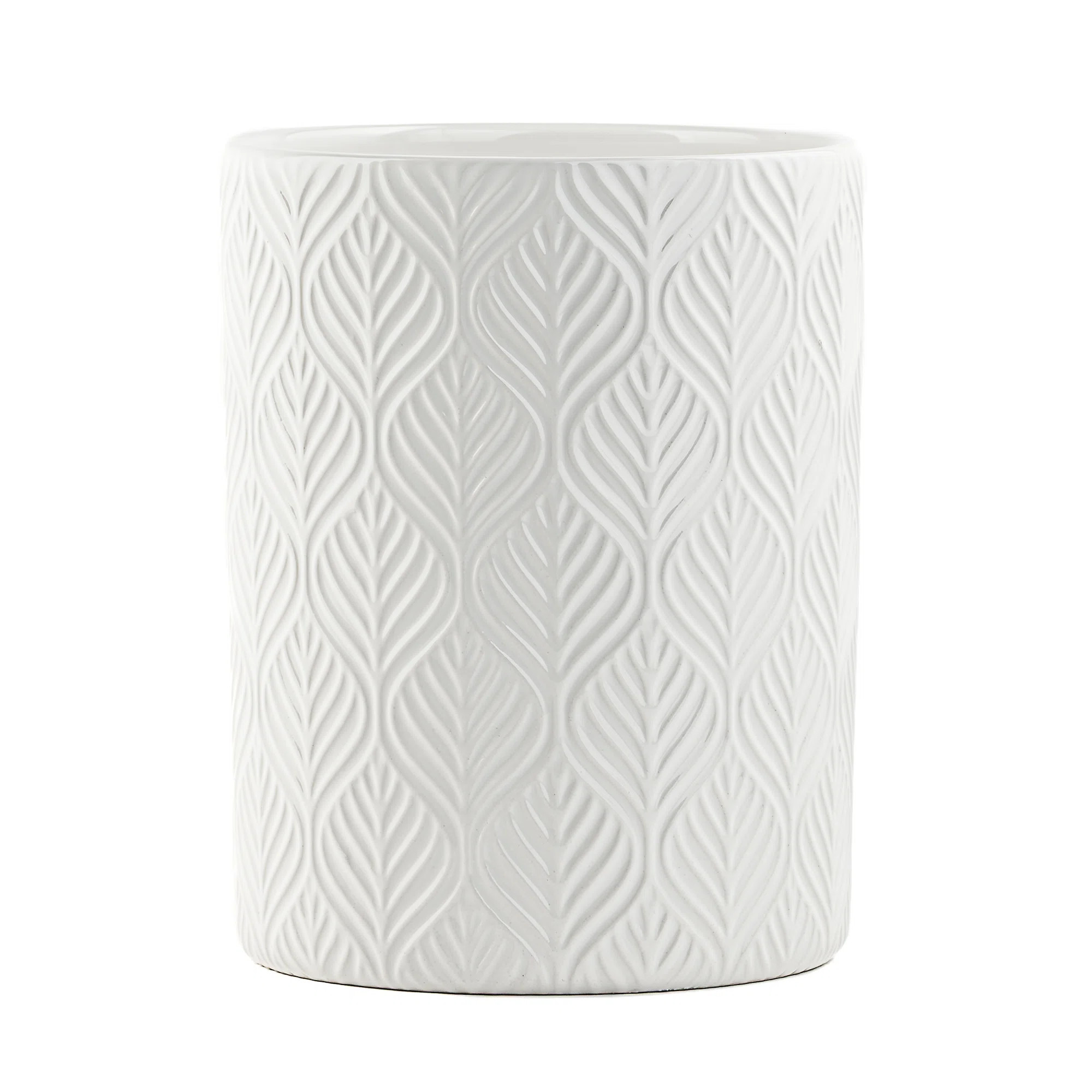 10 Strawberry Street Embossed Utensil Crock, Leaf | Wayfair North America