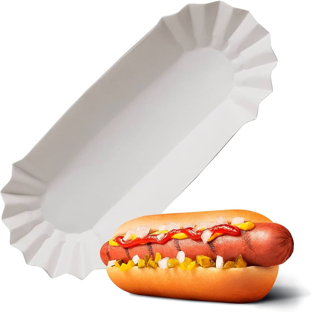 Hotdog Trays Disposable for Party and BBQ - Durable Paper Hot Dog Trays Disposable for Food Servi... | Amazon (US)